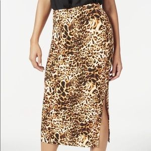 Animal print midi skirt